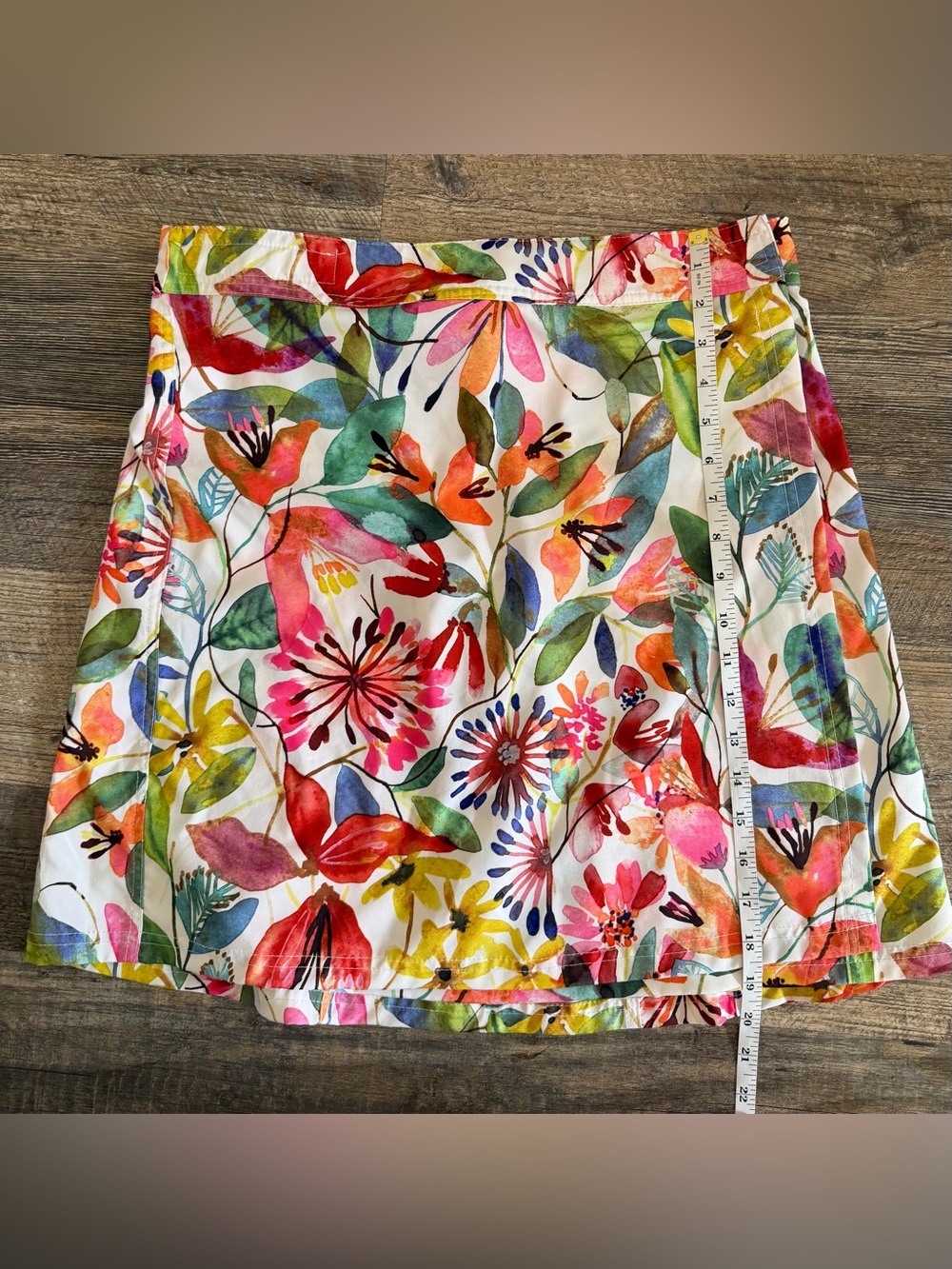 Rip Skirt Hawaii Size Medium Wildflower Watercolor Wrap Skirt Length 2 Vacation - Picture 6 of 12